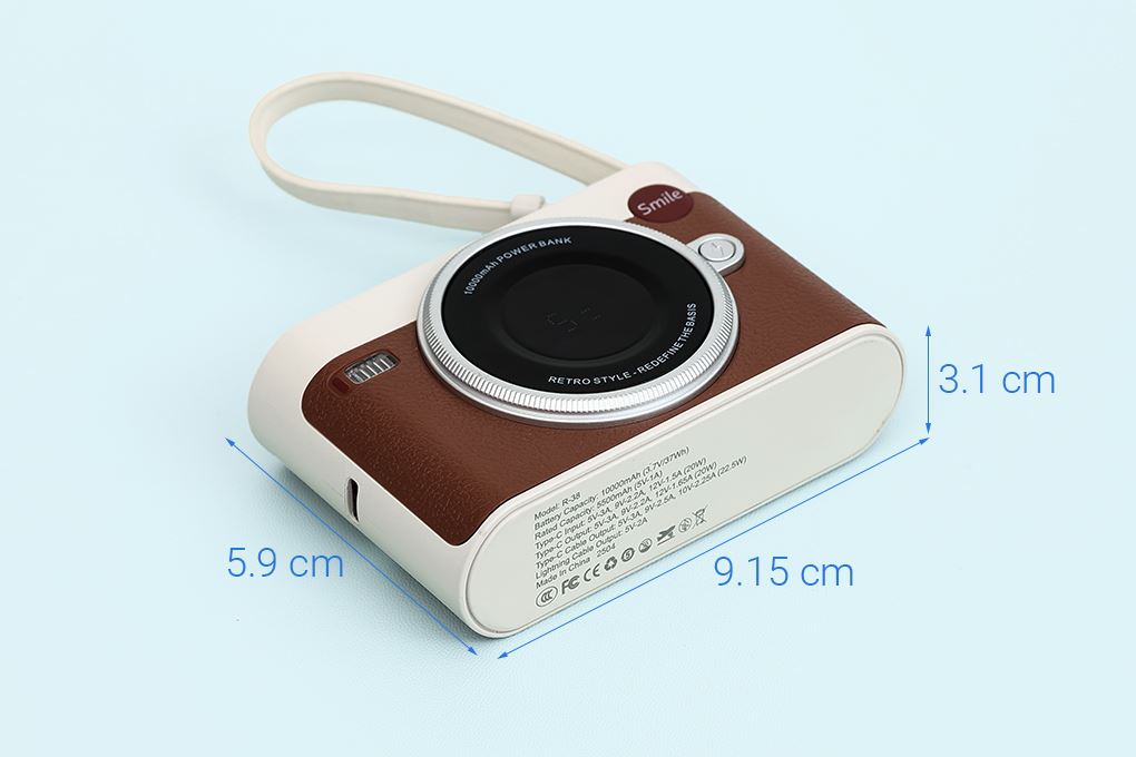 Pin sạc dự phòng 10000mAh Type C PD 22.5W Xmobile SnapGo R-38 kèm Cáp Lightning và Type C Màu Nâu
