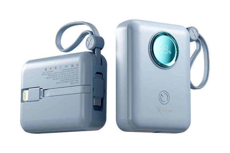 Pin sạc dự phòng 10000mAh Type C PD QC 3.0 22.5W Xmobile MH806 kèm Cáp Lightning và Type C Màu Xanh Dương