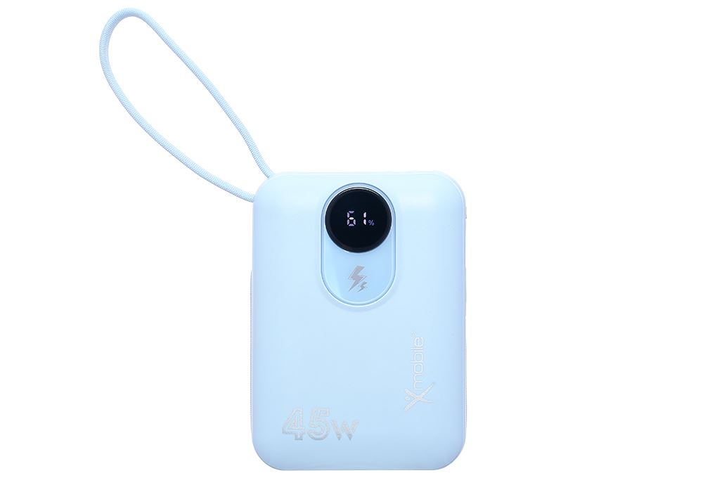 Pin sạc dự phòng Polymer 20000mAh Type C PD QC 3.0 45W Xmobile MH803 kèm Cáp Lightning và Type C Màu Xanh Dương