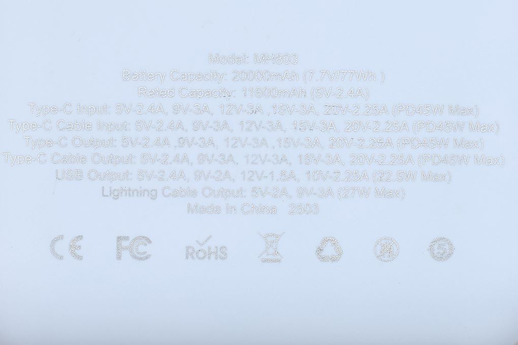 Pin sạc dự phòng Polymer 20000mAh Type C PD QC 3.0 45W Xmobile MH803 kèm Cáp Lightning và Type C Màu Xanh Dương