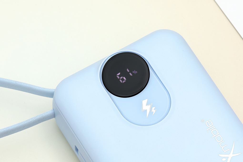Pin sạc dự phòng Polymer 20000mAh Type C PD QC 3.0 45W Xmobile MH803 kèm Cáp Lightning và Type C Màu Xanh Dương