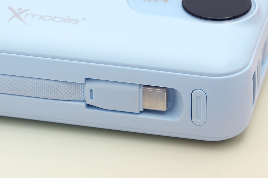 Pin sạc dự phòng Polymer 20000mAh Type C PD QC 3.0 45W Xmobile MH803 kèm Cáp Lightning và Type C Màu Xanh Dương