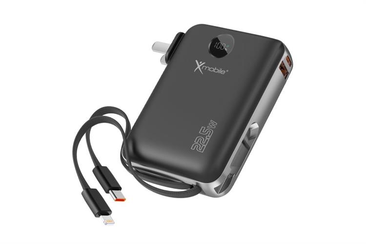 Pin sạc dự phòng Polymer 20000mAh Type C PD QC 3.0 22.5W Xmobile T178BLF tích hợp Adapter sạc Màu Đen