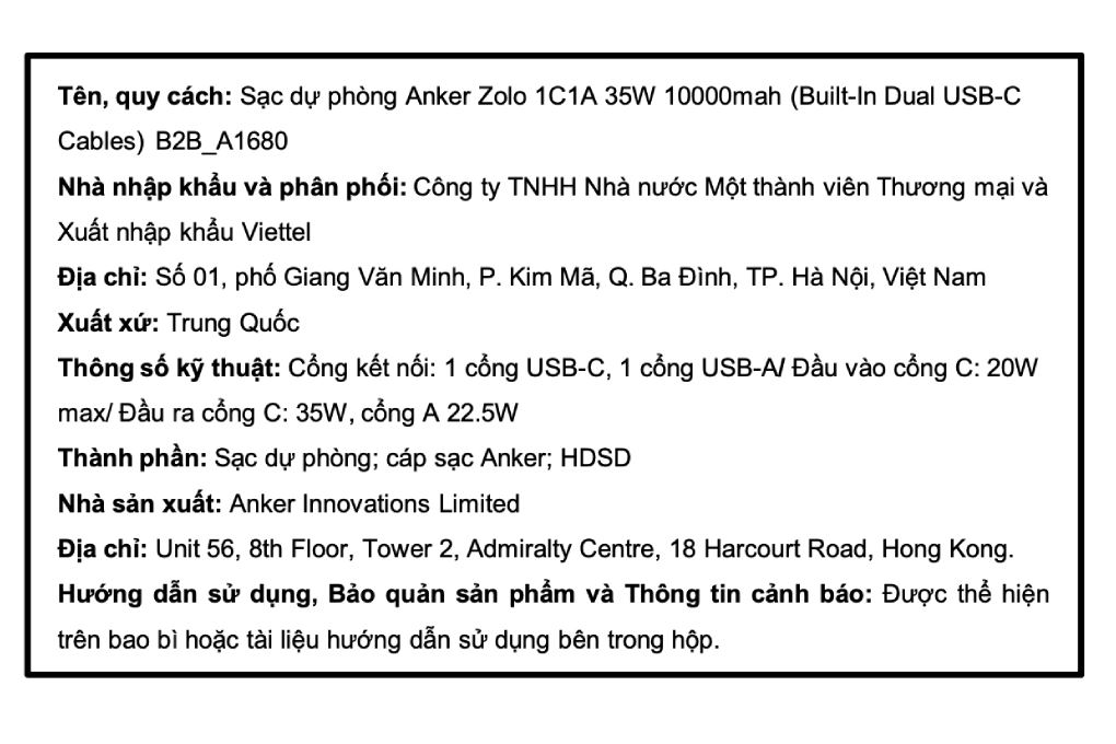 Pin sạc dự phòng Polymer 10000mAh Type C PD QC 3.0 35W Anker Zolo A1680 kèm 2 Cáp Type C Màu Hồng