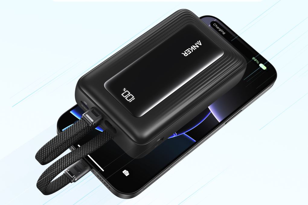 Pin sạc dự phòng Polymer 20000mAh Type C PD QC 3.0 45W Anker Zolo A1681 kèm 2 Cáp Type C Màu Đen