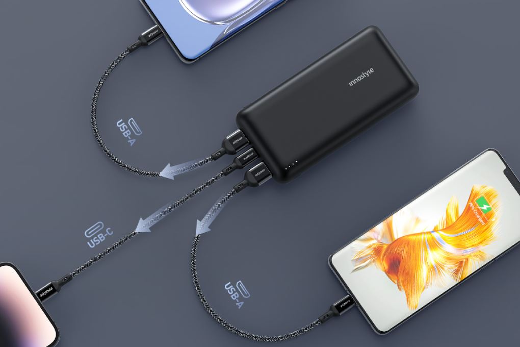 Pin sạc dự phòng Polymer 20000mAh Type C PD QC3.0 22.5W Innostyle Powermax IP20KPDBLK - 6