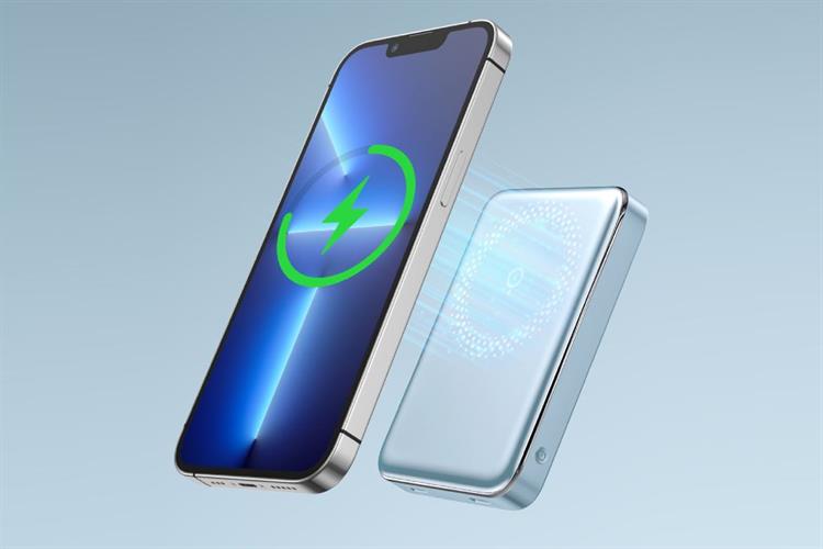 Pin sạc dự phòng Polymer 10000mAh Không dây Magnetic Type C PD 20W Innostyle PowerMag Slim IM20PD Màu Xanh Dương