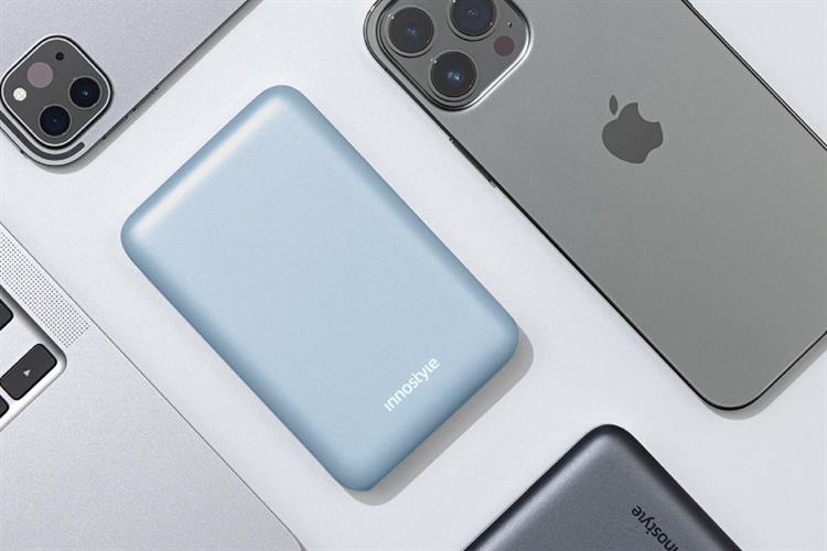 Pin sạc dự phòng Polymer 10000mAh Không dây Magnetic Type C PD 20W Innostyle PowerMag Slim IM20PD Màu Xanh Dương