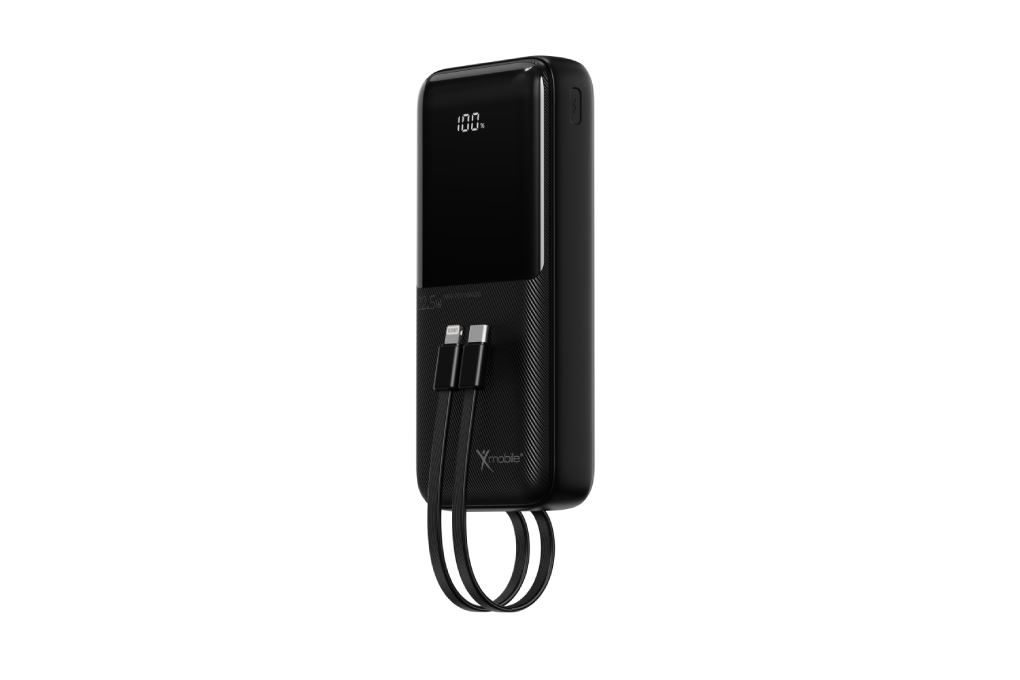 Pin sạc dự phòng Polymer 20000mAh Type C PD 22.5W Xmobile JP312 kèm Cáp Lightning và Type C Màu Đen