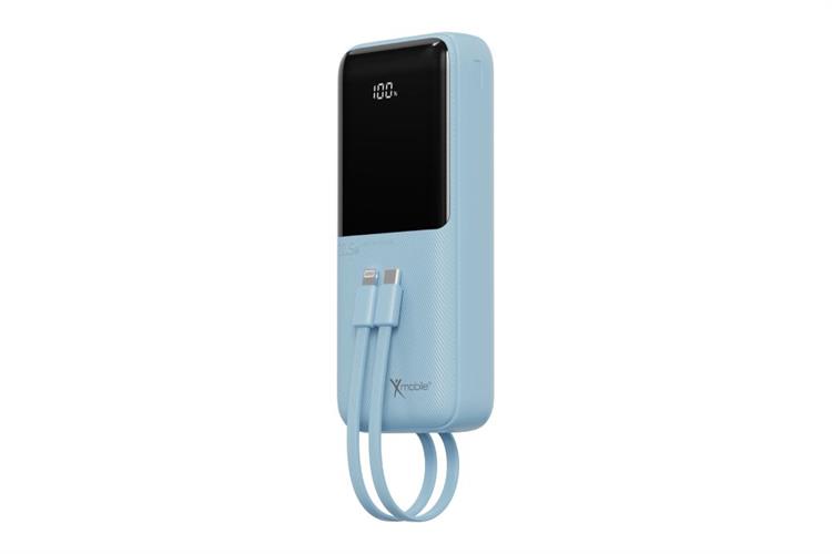 Pin sạc dự phòng Polymer 20000mAh Type C PD 22.5W Xmobile JP312 kèm Cáp Lightning và Type C Màu Xanh Dương