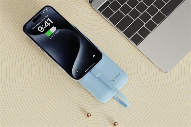 Pin sạc dự phòng Polymer 20000mAh Type C PD 22.5W Xmobile JP312 kèm Cáp Lightning và Type C Màu Xanh Dương