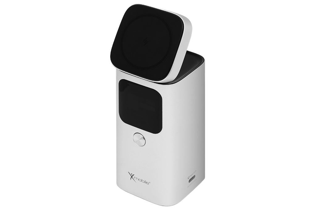 Pin sạc dự phòng 15000mAh Không dây Magnetic Qi2 Type C PD QC 3.0 100W Xmobile JP339 Màu Bạc
