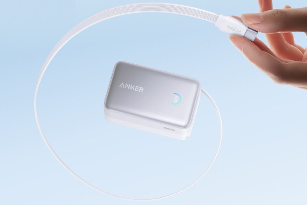 Pin sạc dự phòng 10000mAh Type C PD QC 3.0 45W Anker A1638 kèm cáp dây rút Type C Màu Trắng