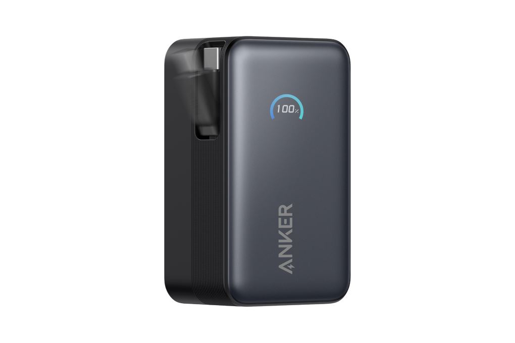 Pin sạc dự phòng 10000mAh Type C PD QC 3.0 45W Anker A1638 kèm cáp dây rút Type C Màu Đen