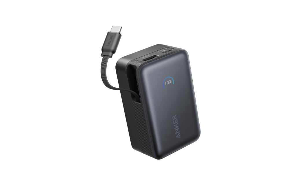 Pin sạc dự phòng 10000mAh Type C PD QC 3.0 45W Anker A1638 kèm cáp dây rút Type C Màu Đen