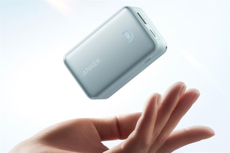 Pin sạc dự phòng 10000mAh Type C PD QC 3.0 45W Anker A1638 kèm cáp dây rút Type C Màu Xanh mint