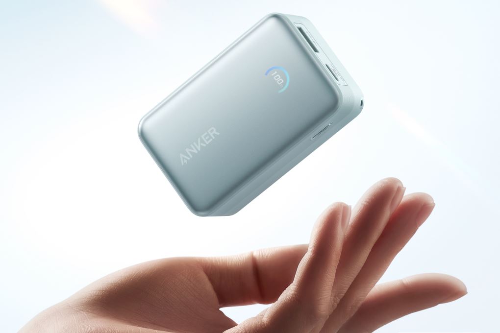 Pin sạc dự phòng 10000mAh Type C PD QC 3.0 45W Anker A1638 kèm cáp dây rút Type C Màu Xanh mint