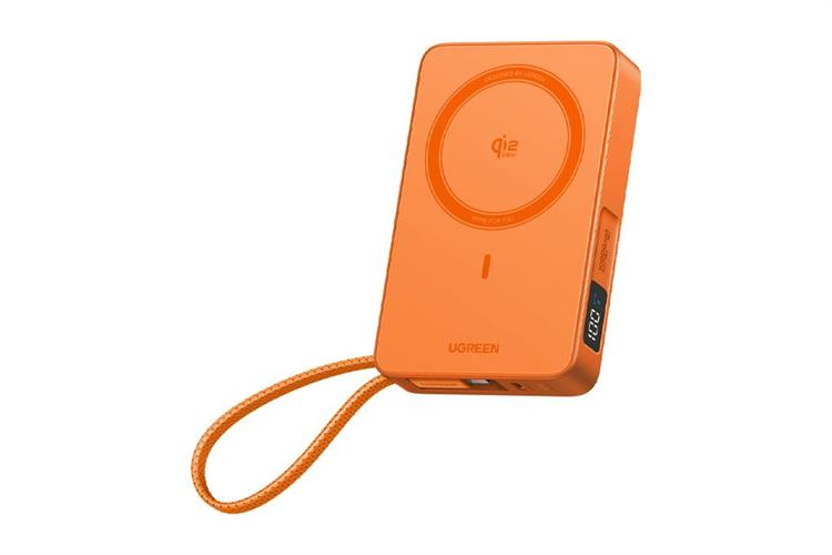 Pin sạc dự phòng Polymer Không dây Magnetic Qi2.2 Type C PD 30W Ugreen PB773 kèm Cáp Type C Màu Trắng