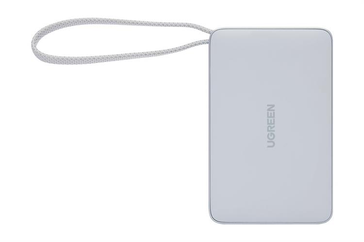 Pin sạc dự phòng Polymer Không dây Magnetic Qi2.2 Type C PD 30W Ugreen PB773 kèm Cáp Type C Màu Xám nhạt