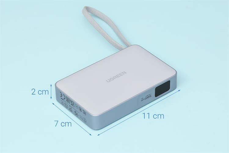 Pin sạc dự phòng Polymer Không dây Magnetic Qi2.2 Type C PD 30W Ugreen PB773 kèm Cáp Type C Màu Xám nhạt