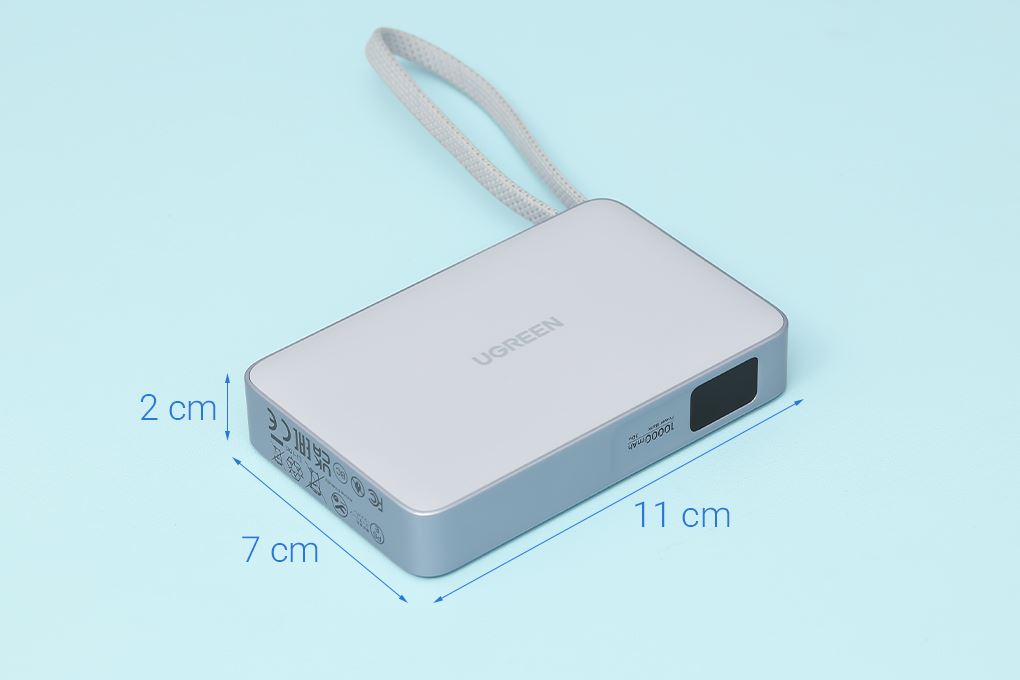 Pin sạc dự phòng Polymer Không dây Magnetic Qi2.2 Type C PD 30W Ugreen PB773 kèm Cáp Type C Màu Xám nhạt