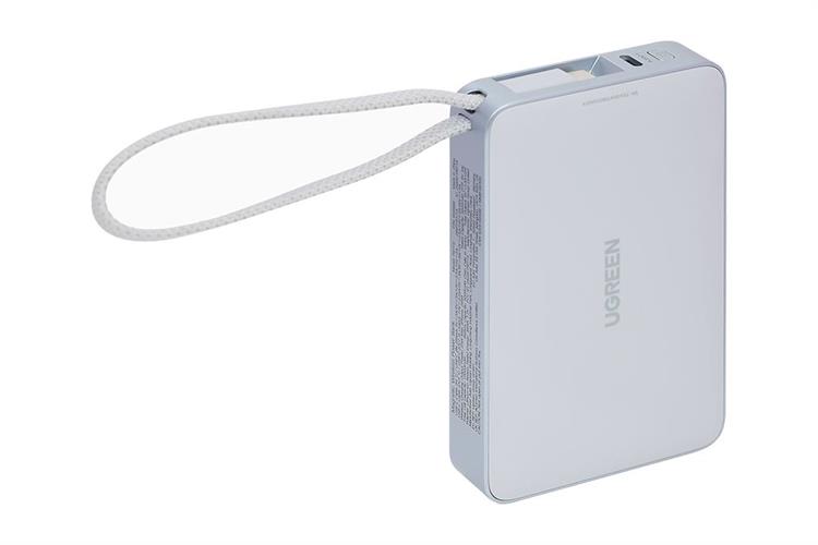 Pin sạc dự phòng Polymer Không dây Magnetic Qi2.2 Type C PD 30W Ugreen PB773 kèm Cáp Type C Màu Xám nhạt