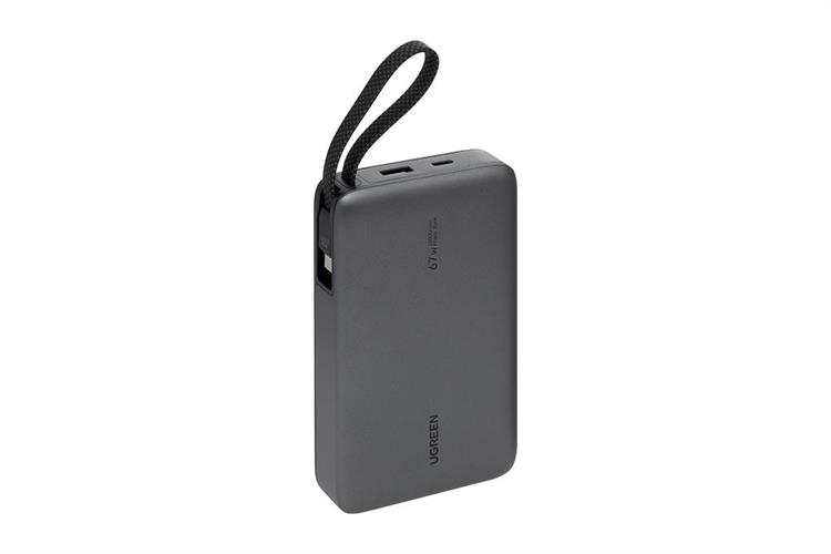 Pin sạc dự phòng 20000mAh Type C PD QC 3.0 67W Ugreen PB550 kèm Cáp Type C Màu Xám