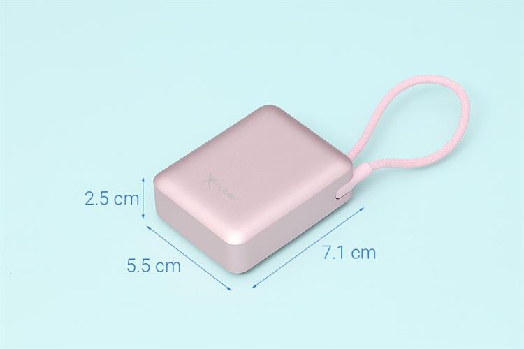 Pin sạc dự phòng Polymer 10000mAh Type C PD 22.5W Xmobile F13 kèm Cáp Type C Màu Hồng