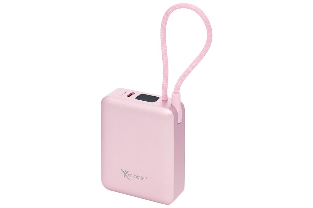 Pin sạc dự phòng Polymer 10000mAh Type C PD 22.5W Xmobile F13 kèm Cáp Type C Màu Hồng