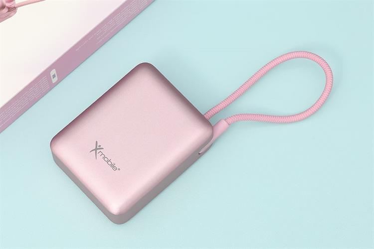 Pin sạc dự phòng Polymer 10000mAh Type C PD 22.5W Xmobile F13 kèm Cáp Type C Màu Hồng