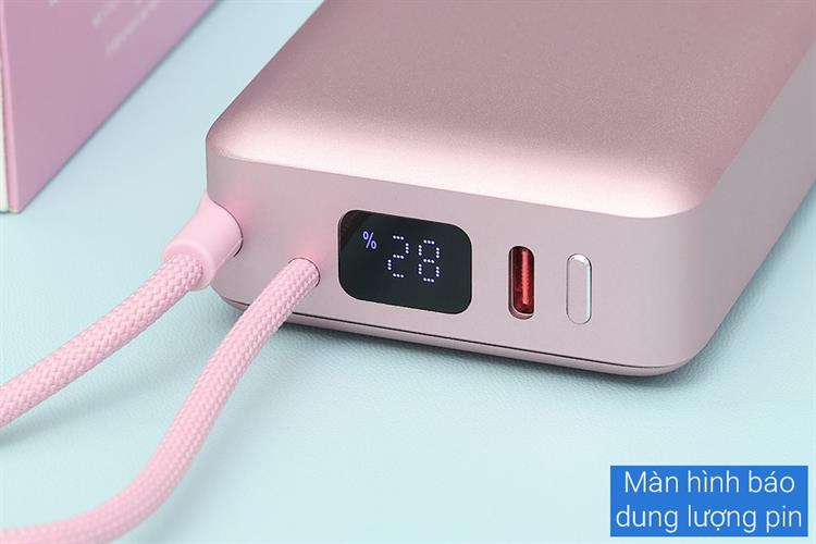 Pin sạc dự phòng Polymer 10000mAh Type C PD 22.5W Xmobile F13 kèm Cáp Type C Màu Hồng