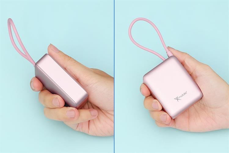 Pin sạc dự phòng Polymer 10000mAh Type C PD 22.5W Xmobile F13 kèm Cáp Type C Màu Hồng