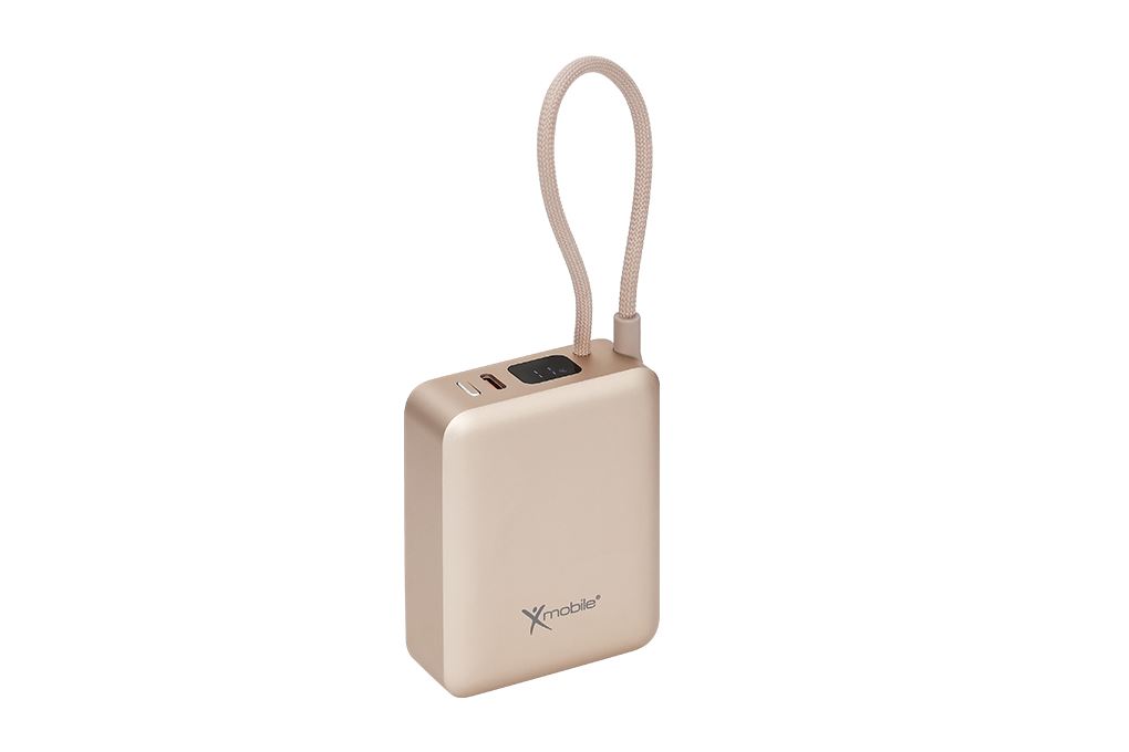 Pin sạc dự phòng Polymer 10000mAh Type C PD 22.5W Xmobile F13 kèm Cáp Type C Màu Vàng