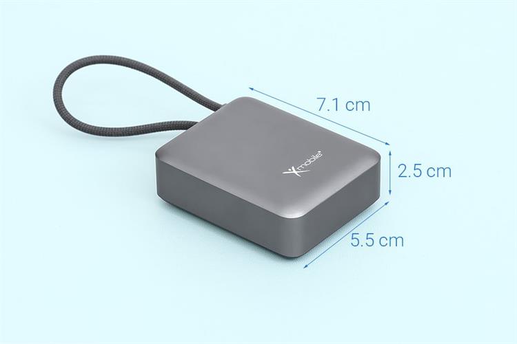 Pin sạc dự phòng Polymer 10000mAh Type C PD 22.5W Xmobile F13 kèm Cáp Type C Màu Xám