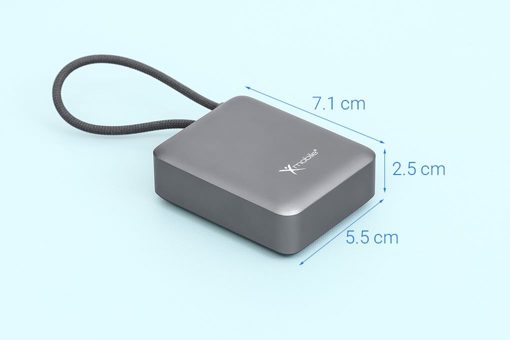 Pin sạc dự phòng Polymer 10000mAh Type C PD 22.5W Xmobile F13 kèm Cáp Type C Màu Xám