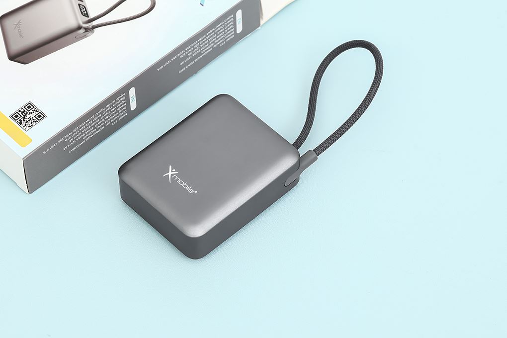Pin sạc dự phòng Polymer 10000mAh Type C PD 22.5W Xmobile F13 kèm Cáp Type C Màu Xám