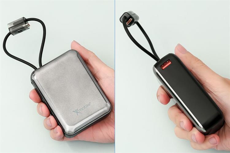 Pin sạc dự phòng Polymer 20000mAh Type C PD QC 3.0 22.5W Xmobile H32 kèm Cáp Lightning và Type C Màu Đen