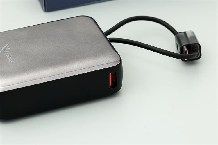 Pin sạc dự phòng Polymer 20000mAh Type C PD QC 3.0 22.5W Xmobile H32 kèm Cáp Lightning và Type C Màu Đen