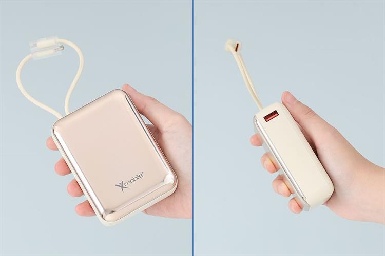 Pin sạc dự phòng Polymer 20000mAh Type C PD QC 3.0 22.5W Xmobile H32 kèm Cáp Lightning và Type C Màu Vàng