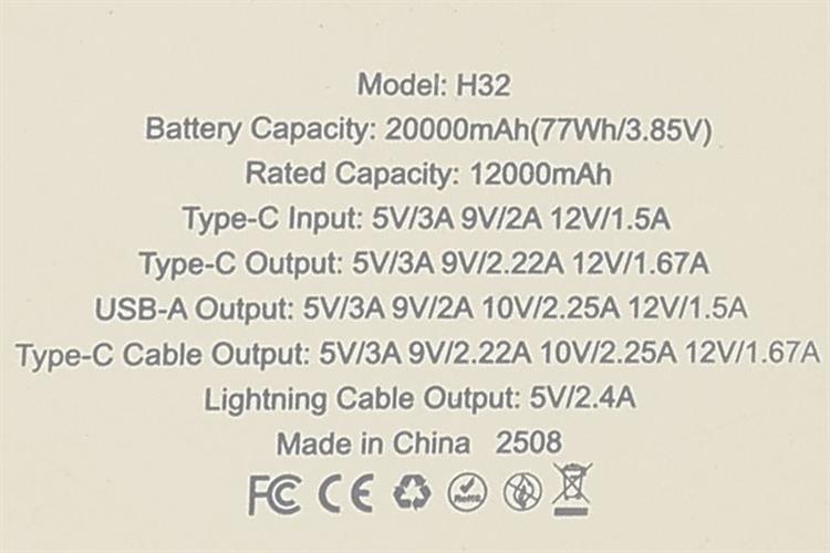 Pin sạc dự phòng Polymer 20000mAh Type C PD QC 3.0 22.5W Xmobile H32 kèm Cáp Lightning và Type C Màu Vàng