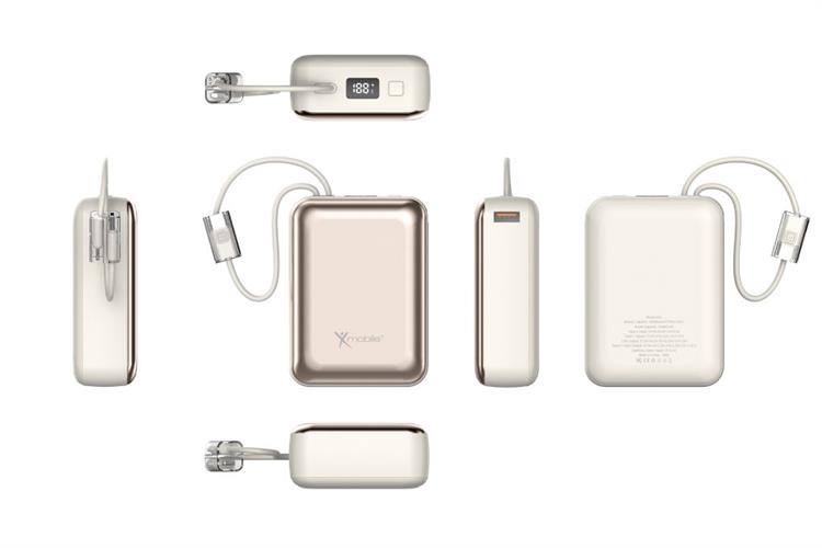 Pin sạc dự phòng Polymer 20000mAh Type C PD QC 3.0 22.5W Xmobile H32 kèm Cáp Lightning và Type C Màu Vàng