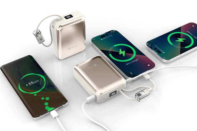 Pin sạc dự phòng Polymer 20000mAh Type C PD QC 3.0 22.5W Xmobile H32 kèm Cáp Lightning và Type C Màu Vàng