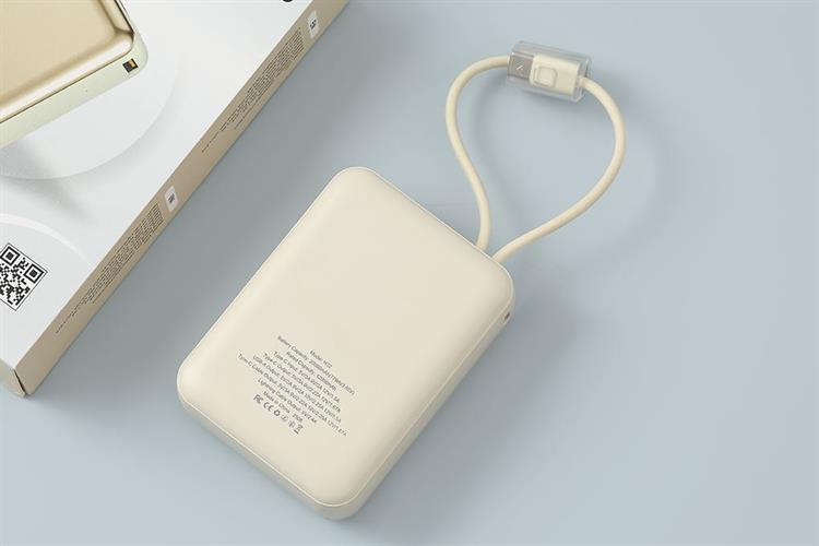Pin sạc dự phòng Polymer 20000mAh Type C PD QC 3.0 22.5W Xmobile H32 kèm Cáp Lightning và Type C Màu Vàng