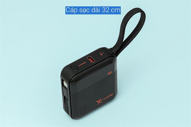 Pin sạc dự phòng Polymer 10000mAh Type C PD 20W Xmobile DS2254A kèm Cáp Type C Màu Đen