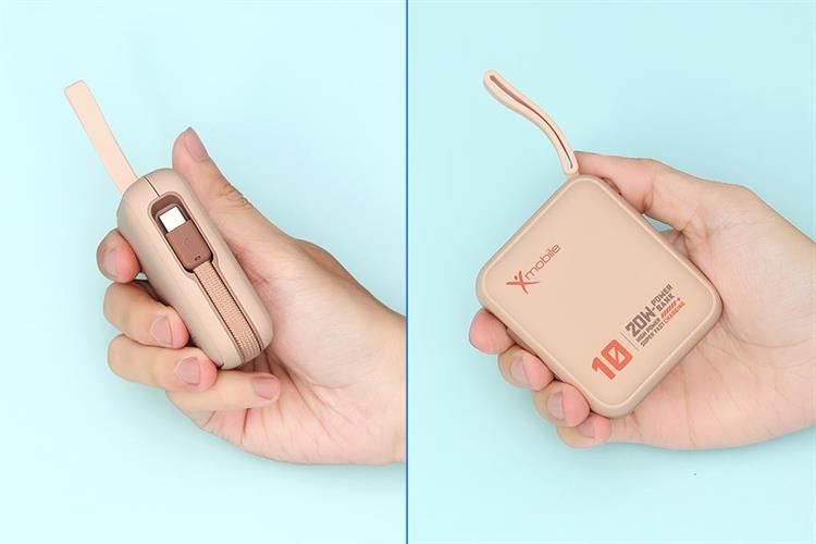 Pin sạc dự phòng Polymer 10000mAh Type C PD 20W Xmobile DS2054B kèm Cáp Type C Màu Nâu