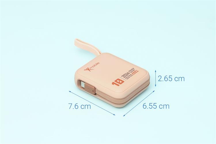 Pin sạc dự phòng Polymer 10000mAh Type C PD 20W Xmobile DS2054B kèm Cáp Type C Màu Nâu