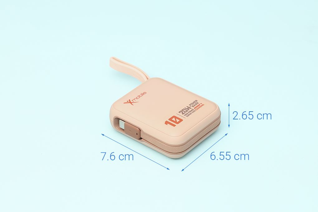 Pin sạc dự phòng Polymer 10000mAh Type C PD 20W Xmobile DS2054B kèm Cáp Type C Màu Nâu