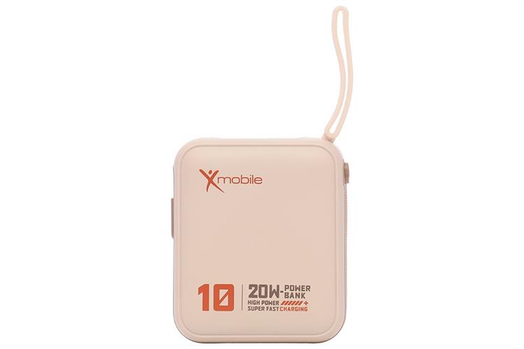 Pin sạc dự phòng Polymer 10000mAh Type C PD 20W Xmobile DS2054B kèm Cáp Type C Màu Nâu