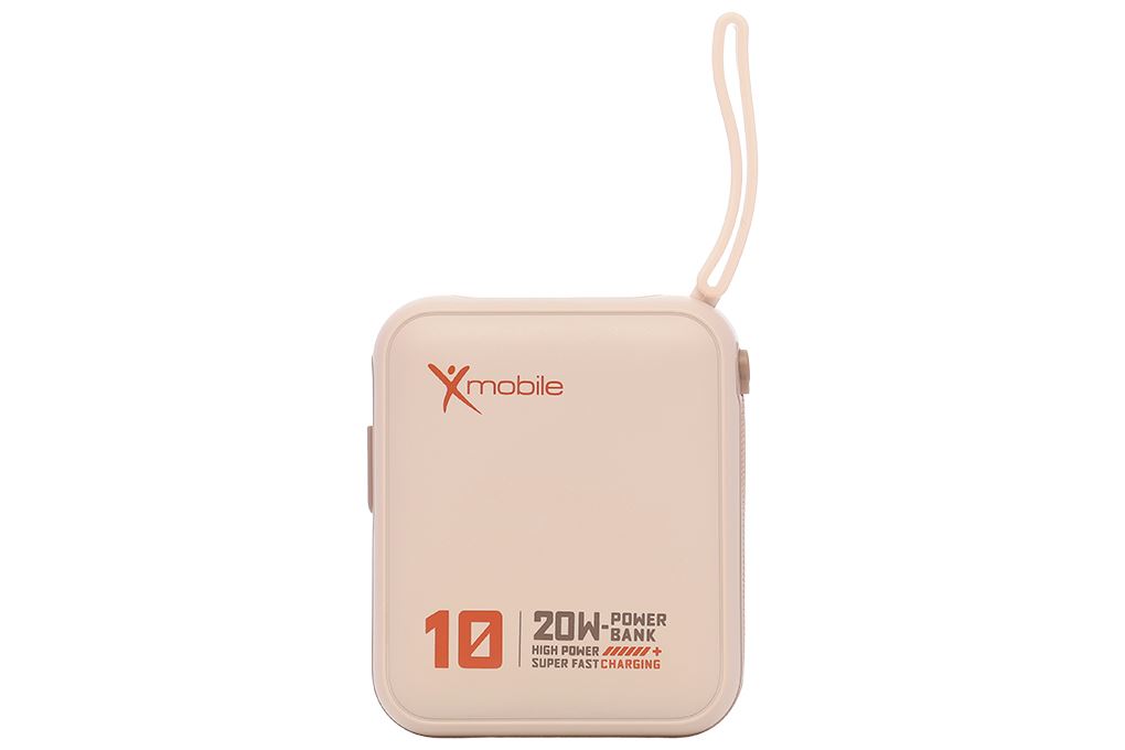 Pin sạc dự phòng Polymer 10000mAh Type C PD 20W Xmobile DS2054B kèm Cáp Type C Màu Nâu
