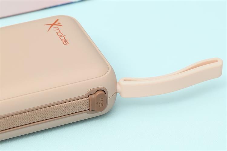 Pin sạc dự phòng Polymer 10000mAh Type C PD 20W Xmobile DS2054B kèm Cáp Type C Màu Nâu